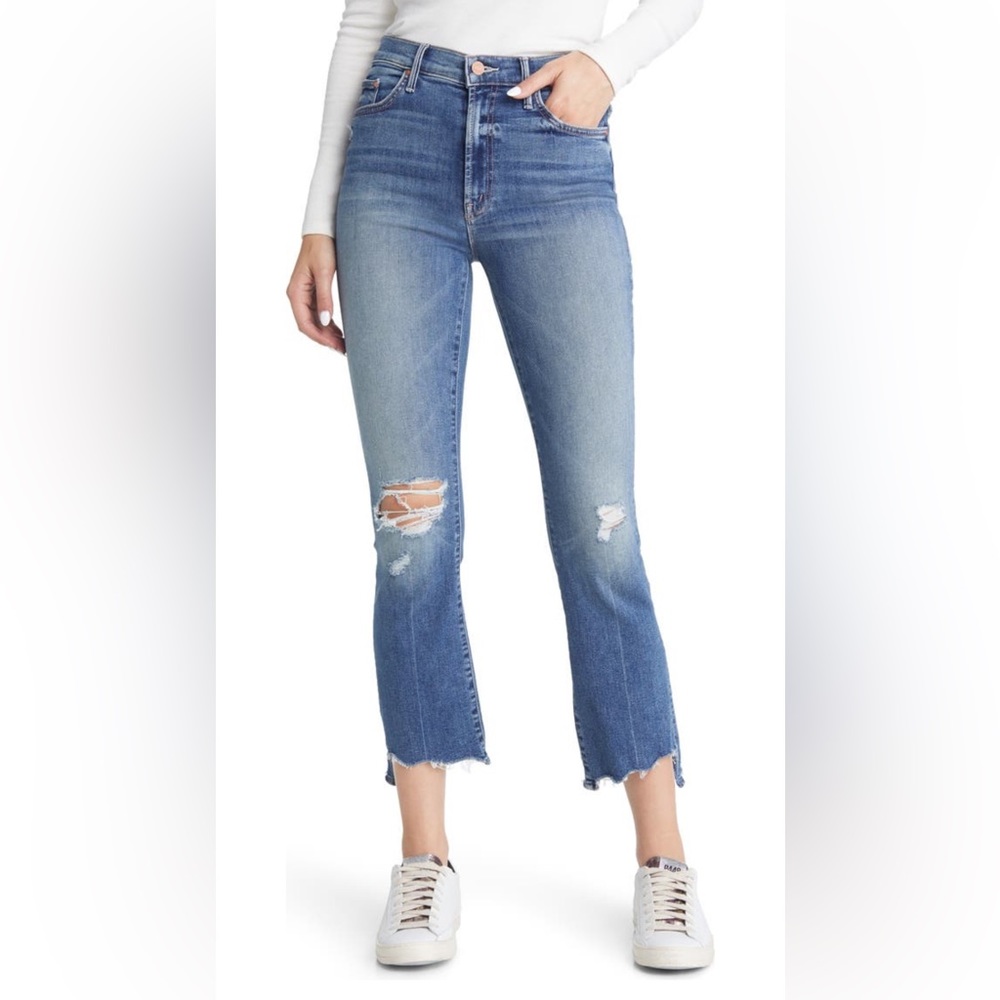 MOTHER The Insider Crop Step Chewed-Hem Jeans - Size 31